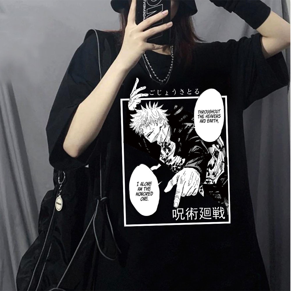 Áo thun Anime Jujutsu Kaisen T Shirt  Manga Graphic Satoru Gojo màu đen độc đẹp giá siêu rẻ cực HOT