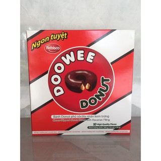 FREESHIP/Bánh Donut socola nhân kem trứng 300g