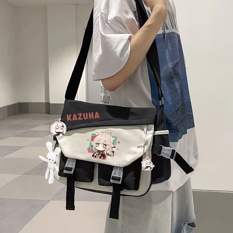 Túi Đeo Chéo Vai Xiao Hutao Zhongli Kazuha Cá Tính Tartaglia Childe Dễ Thương Yae Miko Qiqi