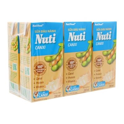 Lốc 6 hộp sữa đậu nành Nuti Canxi 200ml