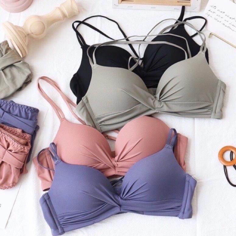 Áo Lót Thông Hơi Không Gọng Chéo Ngực Dây Tạo kiểu Xuất Hàn - LADY