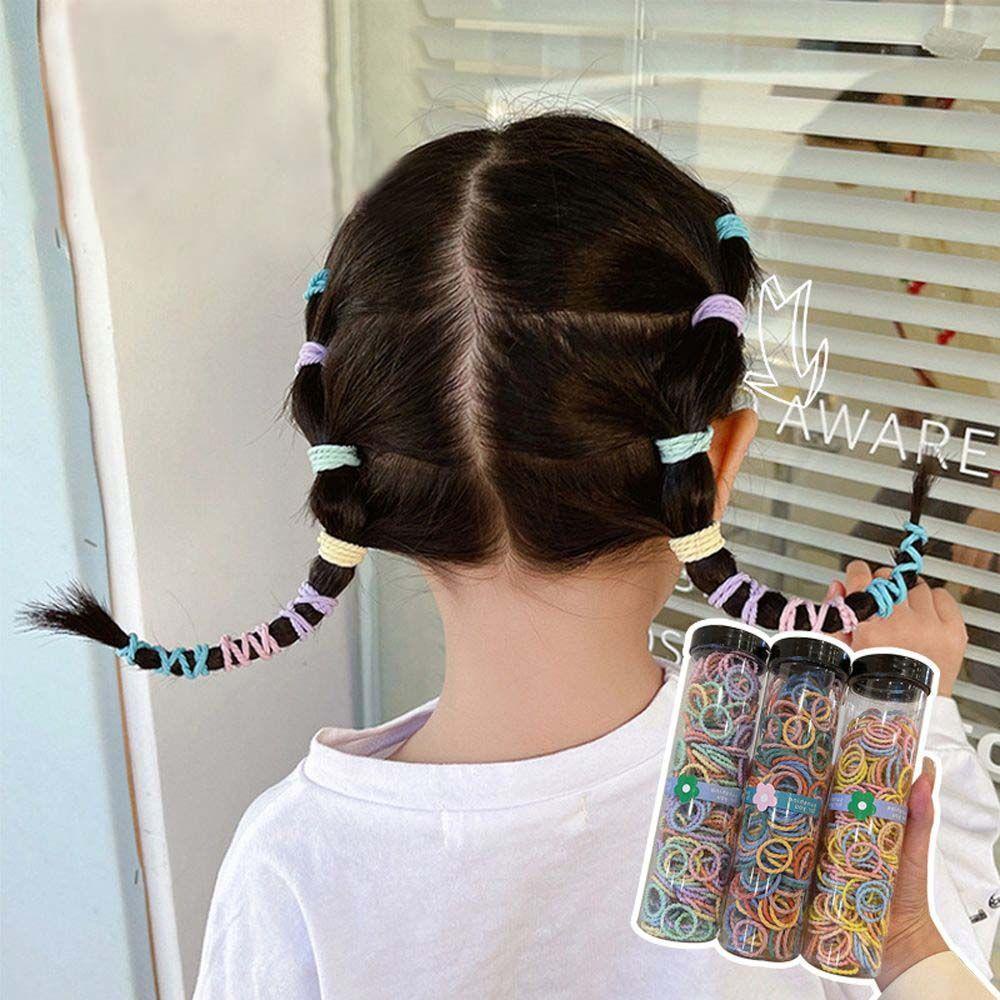 Hộp 300 Dây Buộc Tóc Cao Su Co Giãn Kiểu Pháp Dễ Thương Cho Bé Gái VANES1