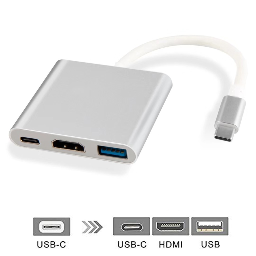 Cáp chuyển đổi từ Type C sang HDMI + USB 3.0 cho macbook điện thoại cáp