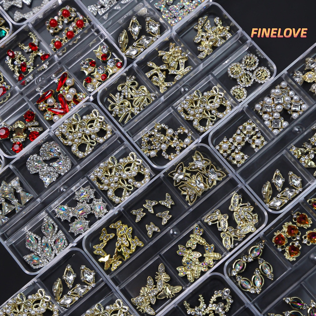 Phụ Kiện Trang Trí Móng Tay Hình Bướm Bằng Hợp Kim Đính Đá Xinh Xắn