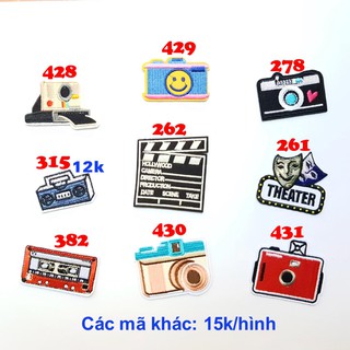 Sticker vải, patch ủi máy ảnh dán quần áo