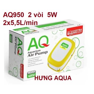 Máy sục oxy bể cá, sủi oxy 1 vòi AQ930, 2 vòi AQ950 chọn combo kèm dây, van chỉnh và quả sủi (mẫu mới)