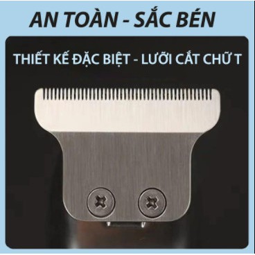 Tông đơ KEMEI KM-1949 cao cấp không dây toàn thân là hợp kim nhôm không gỉ chuyên dùng chấn viền, cạo viền, khắc tóc