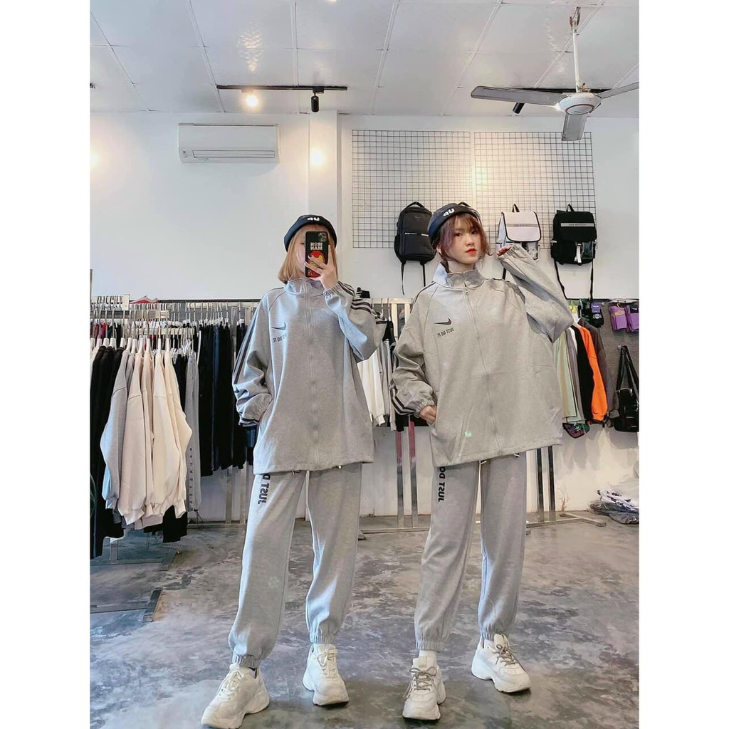 Bộ nỉ thể thao nữ JUST DO IT form rộng cực đẹp | BigBuy360 - bigbuy360.vn