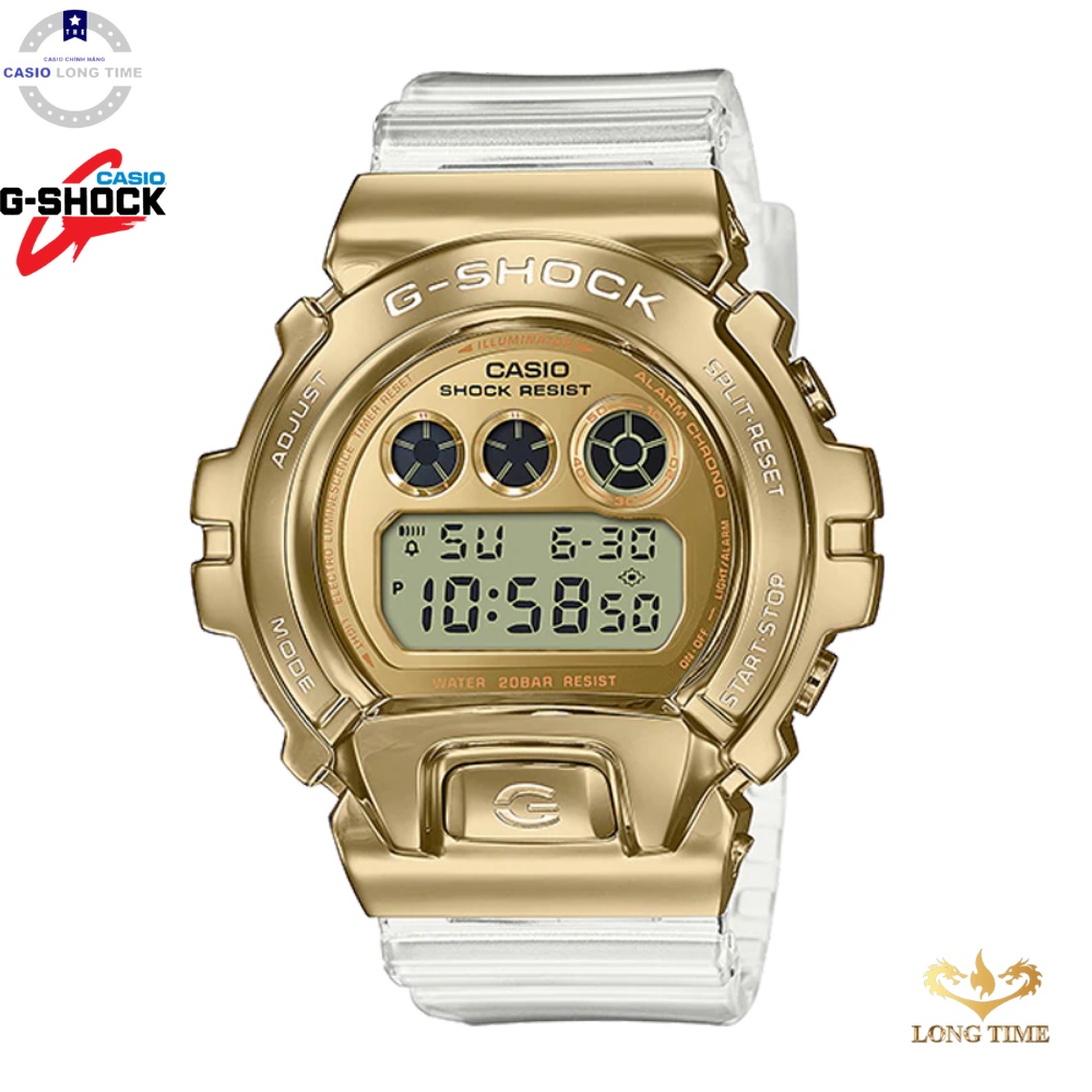 Đồng hồ nam casio G-Shock GM-6900SG-9DR mạ vàng sáng bóng mặt kính chống sốc bền chắc chắn chống nước 200m BH 12 tháng