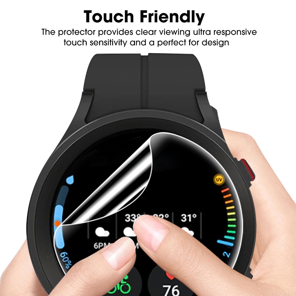 1 Miếng Dán Màn Hình Bằng TPU Hydrogel Mềm Trong Suốt Chống In Dấu Vân Tay Cho Đồng Hồ Thông Minh Samsung Galaxy Watch 5 Pro