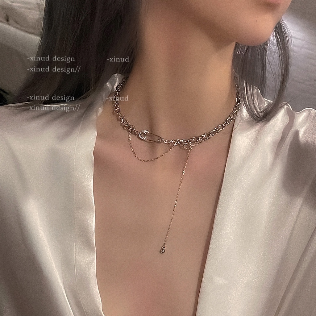 Dây chuyền chuỗi xích đính đá thời trang độc đáo