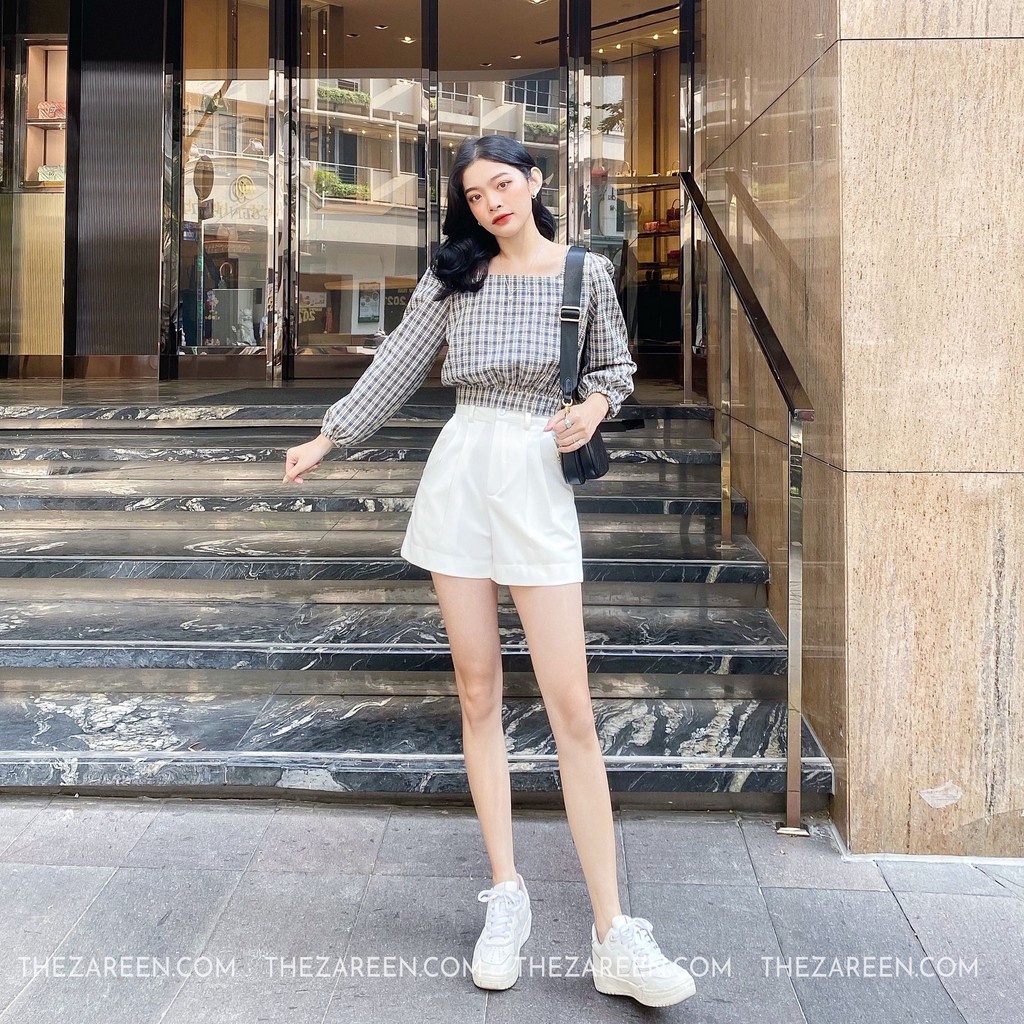 QUẦN SHORT XẾP LY BASIC ZAREEN SHO31 TRẮNG