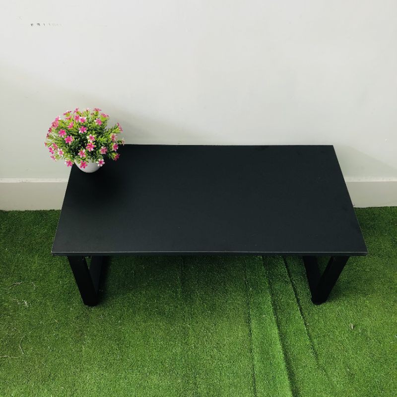Bàn làm việc (R40*D80*C35cm), bàn học, bàn ăn gấp gọn {GIÁ TẠI XƯỞNG} chân sắt ngồi bệt mặt MDF đen siêu sang | BigBuy360 - bigbuy360.vn
