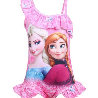 Bộ đồ bơi bé gái hình elsa 3D, đồ bơi bé gái 2-7 tuổi thun co giản mềm mịn