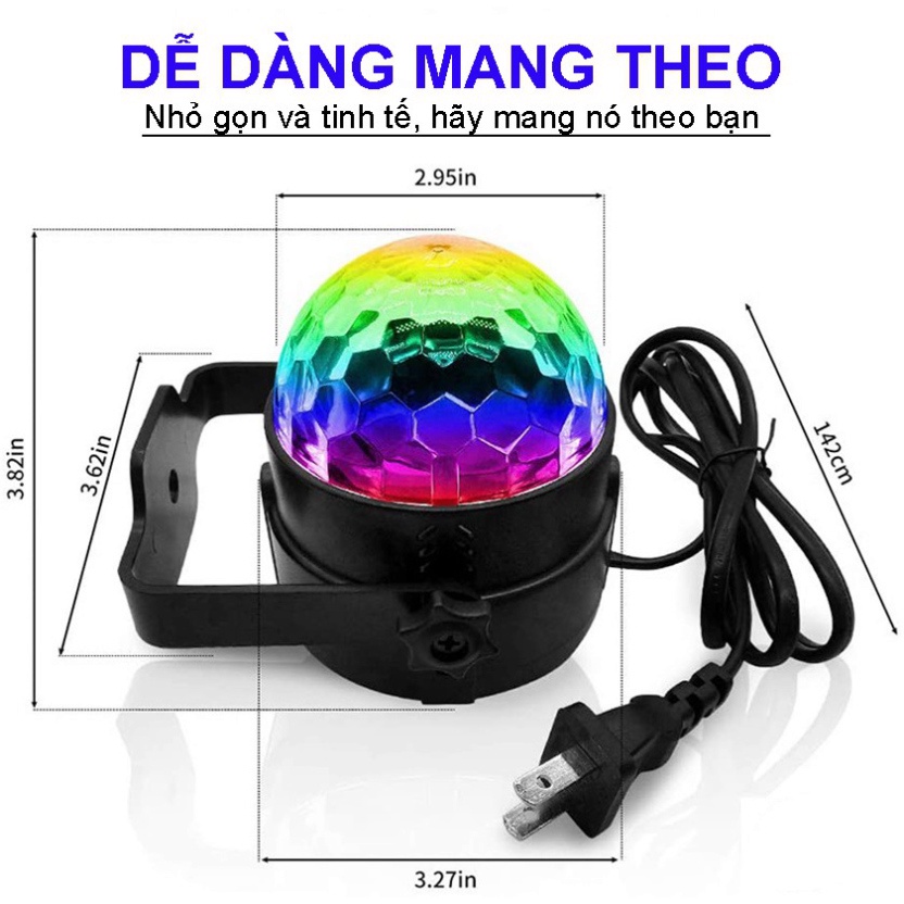 Đèn Led Xoay Vũ Trường Đèn Led  Trang Trí 7 Màu Cảm Ứng Theo Nhạc Vũ Trường, Sân Khấu Dành cho Dân Bay ..