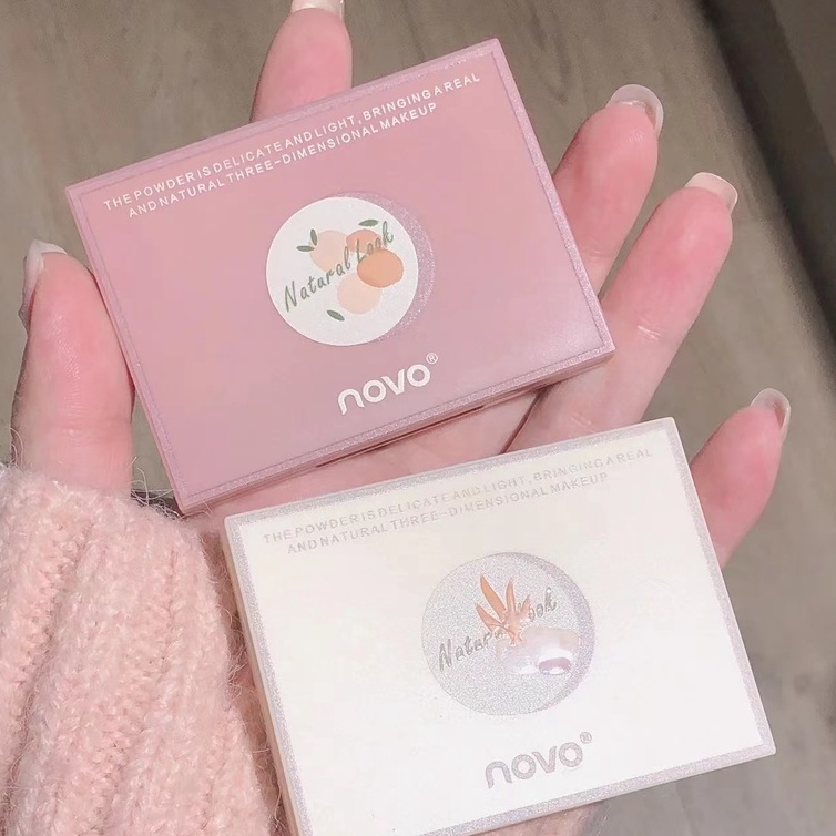 Bảng Phấn Má Hồng Và Tạo Khối Tất Cả Trong Một NOVO Lâu Trôi Sáng Bóng Tự Nhiên