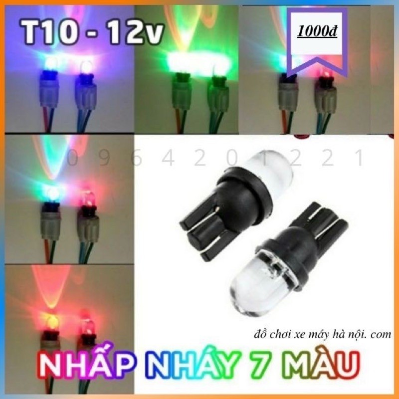 [sale] 2 bóng đèn led nháy 7 màu lắp xi nhan xe máy siêu đẹp