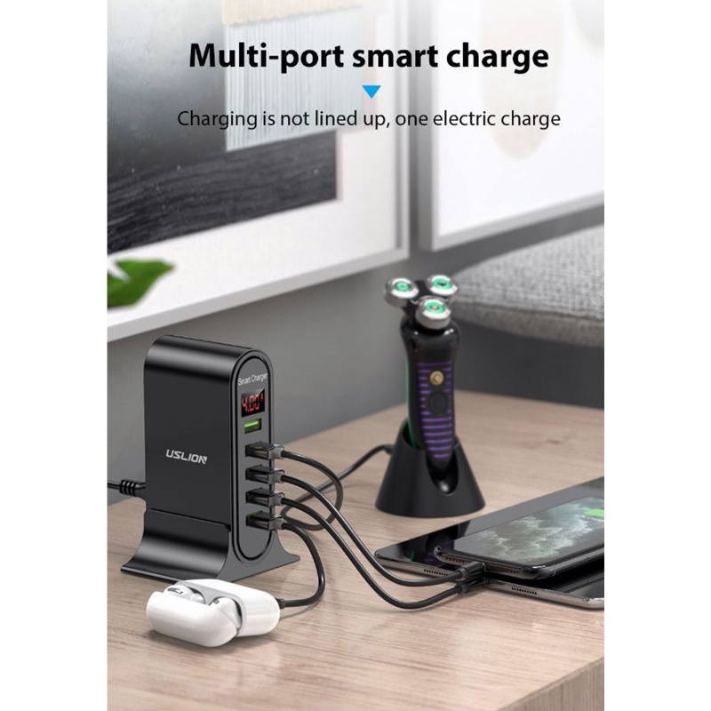 Tẩu Sạc 5 Cổng USB 5V 4A Nhiều Cổng Cho Màn Hình Kỹ Thuật Số Thông Minh