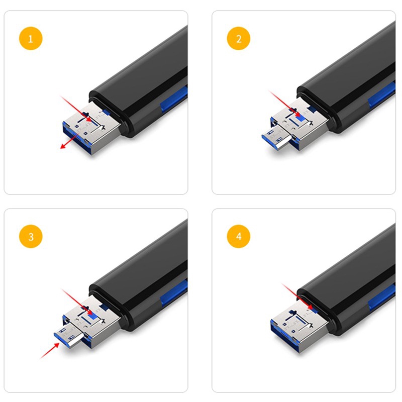 Đầu đọc thẻ nhớ hỗ trợ USB 3.0 Type C/USB/Micro USB/TF 5 trong 1 đa năng tiện dụng