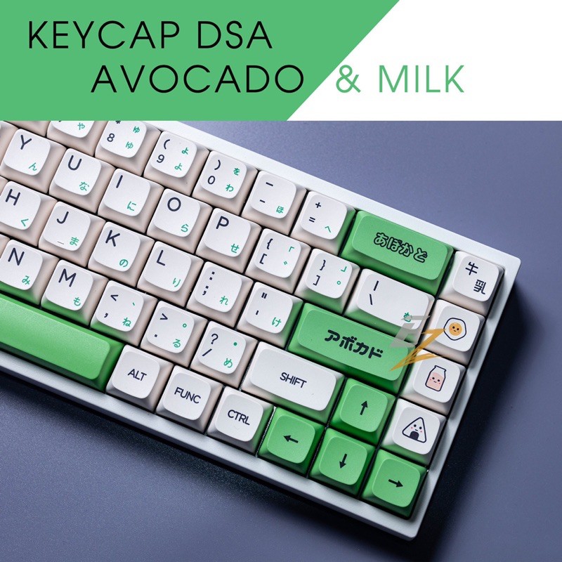 [Mã 33ELSALE hoàn 7% đơn 300K] Set keycap Thick Pbt Xda Avocado cho bàn phím cơ