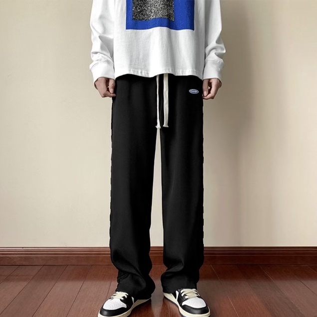Quần  thể thao ống rộng phong cách hàn quốc cho nam nữ kẻ  caro quần thẳng cổ điển nam thời trang rộng rãi phù hợp