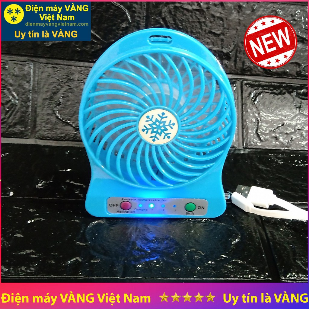 [Mã ELHA22 giảm 5% đơn 300K] Quạt sạc để bàn mini fan tích hợp 3 chế độ gió