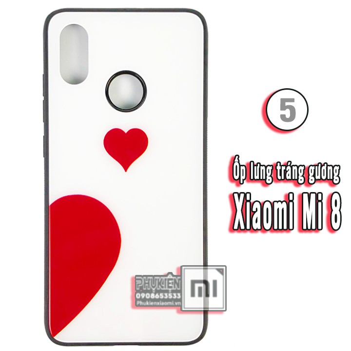 Ốp lưng Xiaomi Mi 8 mặt cứng PC cứng hình viền nhựa dẻo - Số 5