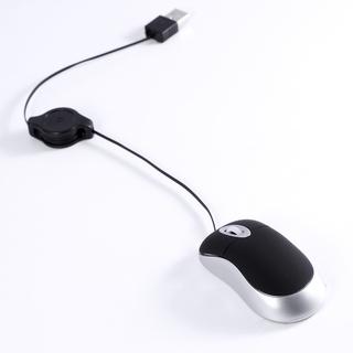 Lovely Mini Wired Mouse Retractable USB Cable Ergonomic Office Computer PC Laptop Gaming Mice【vollter1】