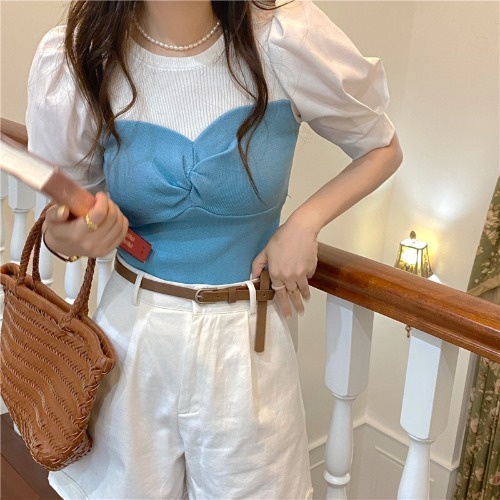 Áo Thun Tay Ngắn Phồng Phong Cách Retro Thời Trang Xuân Hè Kiểu Mới Cho Nữ AT1125