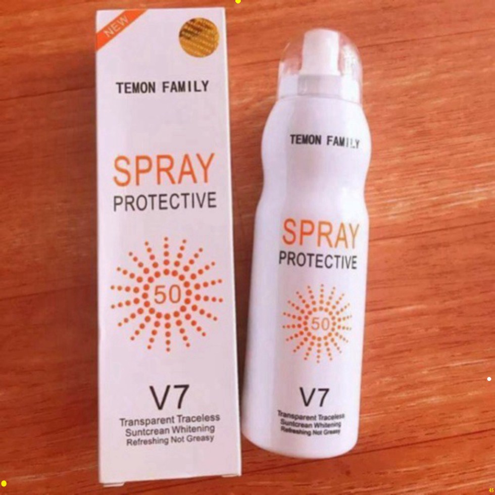 Xịt chống nắng V7 SUN screen Hàn Quốc, chai xịt che khuyết điểm, kem xịt trắng da lên tone không bết, không trôi khj