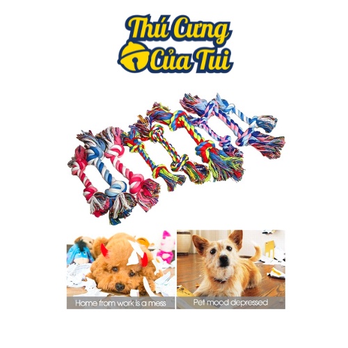 Đồ Chơi Gặm Hình Dây Thừng Thắt Cho Thú Cưng Chó Mèo - Thú Cưng Của Tui