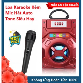 Loa kéo mini di động hát karaoke Q-10 kết nối bluetooth loại tốt + Tặng kèm micro