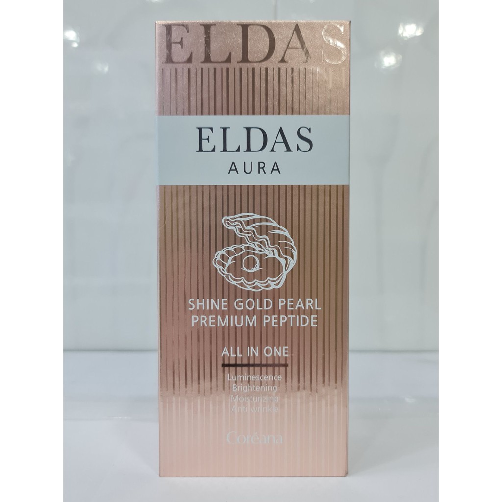 Serum Tế Bào Gốc Dưỡng Trắng Da Eldas Aura 100ml Coreana Shine Gold Pearl Premium Peptide All In One Hàn Quốc