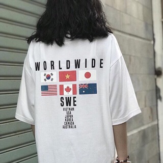 🌟 Áo Thun Tay Lỡ Cờ WordWide