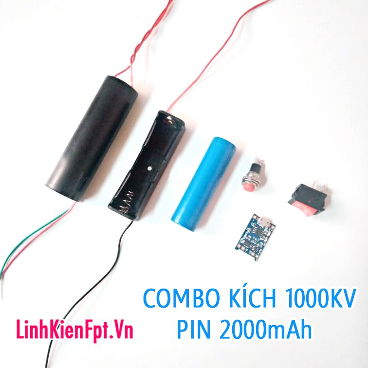 Bộ Kích điện 1000KV- Combo Đầy Đủ Pin 2000mAh