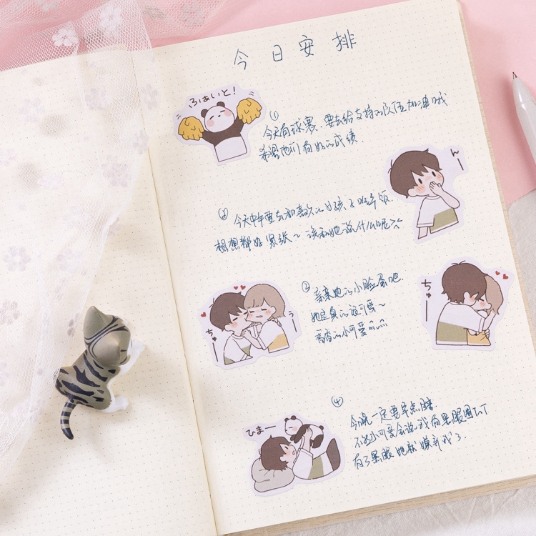 Sticker hoạ tiết hoạt hình dễ thương trang trí sổ tay DIY