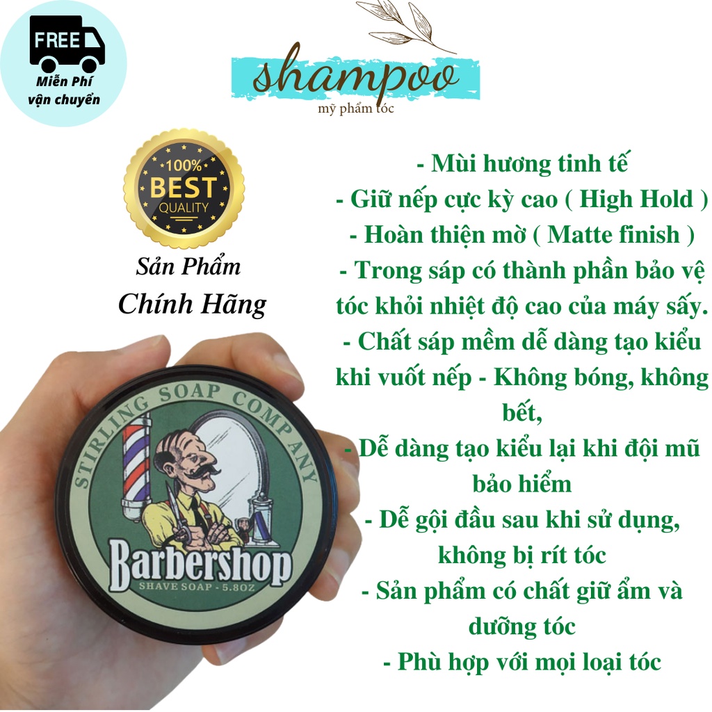 sáp vuốt tóc nam cao cấp BARBERSHOP bóng mượt siêu giữ nếp