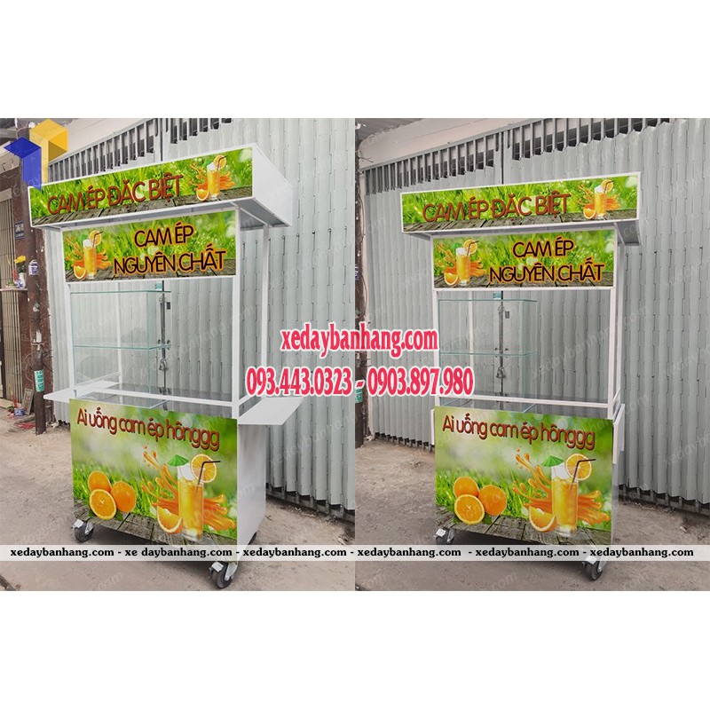 Đóng xe bán nước cam ép - xedaybanhang.com