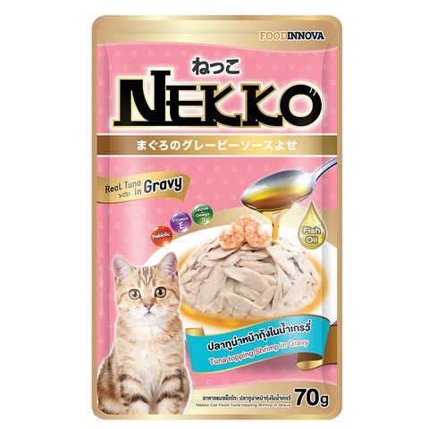 Pate Nekko cho mèo vị cá ngừ và tôm - dạng sốt ( 70g)