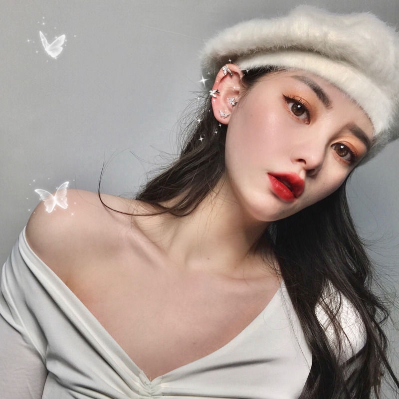 Hoa Tai Dáng Dài Hình Bướm Đính Đá Nhân Tạo Thời Trang