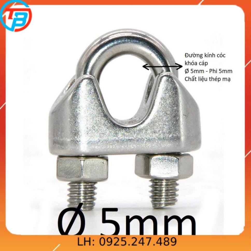 Cóc khóa dây cáp Phi [ 5mm ] CÁP THÉP Thái Bình VinàN