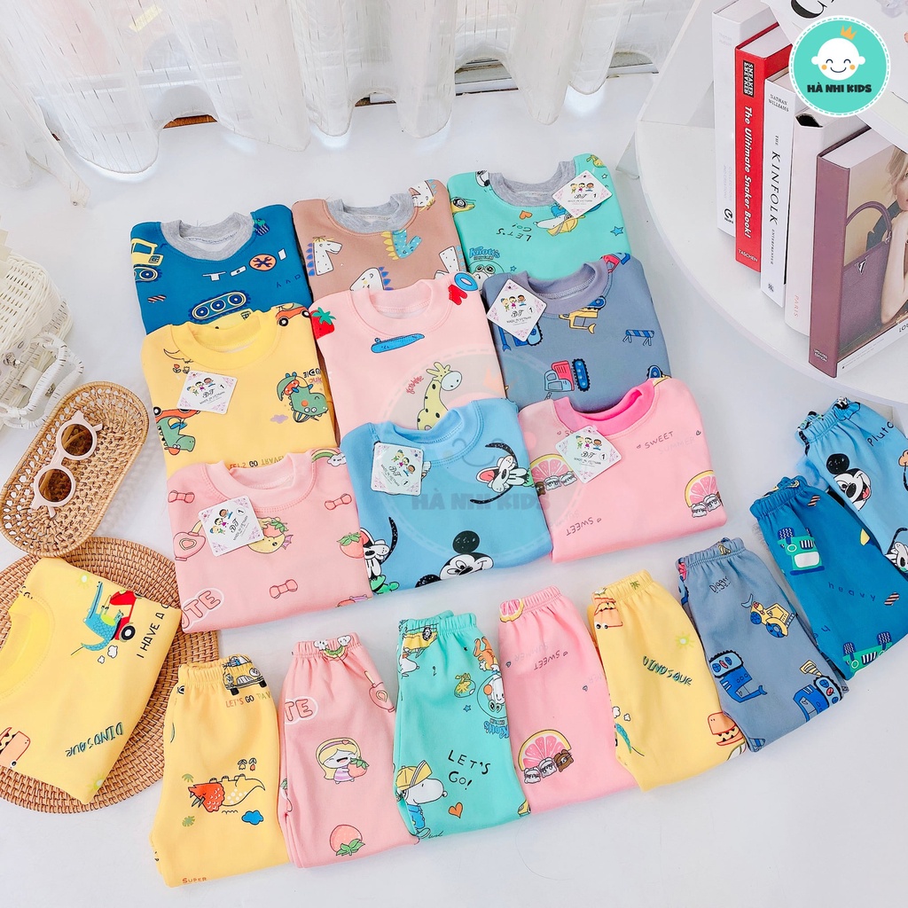 Combo 3 bộ nỉ bông họa tiết thời trang cho bé trai, bé gái