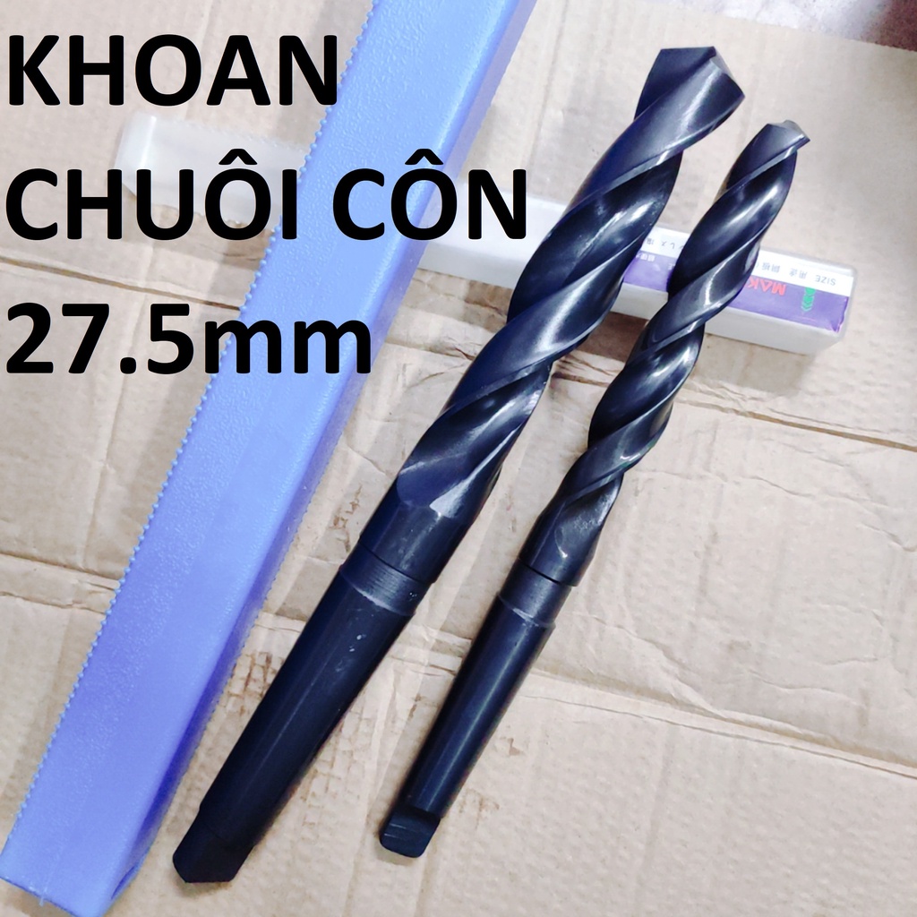 Mũi khoan chuôi côn 27.5mm, chuôi côn MT3, chiều dài lưỡi 170mm,chiều dài tổng 291mm