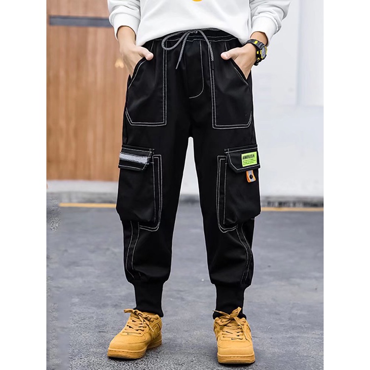 Quần Dài Dáng Rộng Chất Liệu Cotton Phong Cách Retro Nhật Bản Thời Trang Cho Bé Trai
