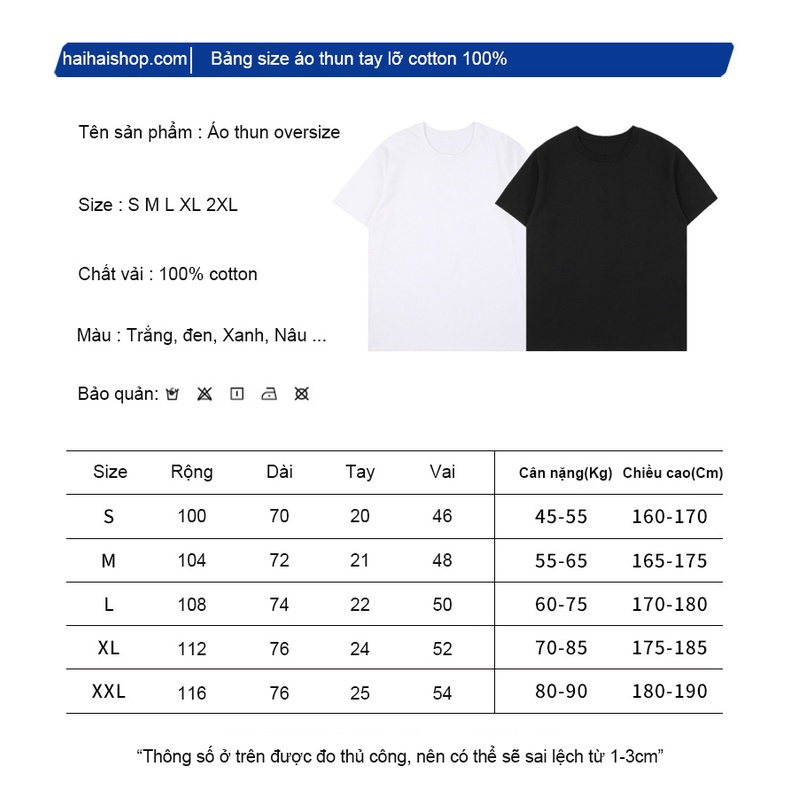 Áo Thun Unisex CITY 1123 Tay Lỡ Cotton 100 Form Rộng HY KOREA