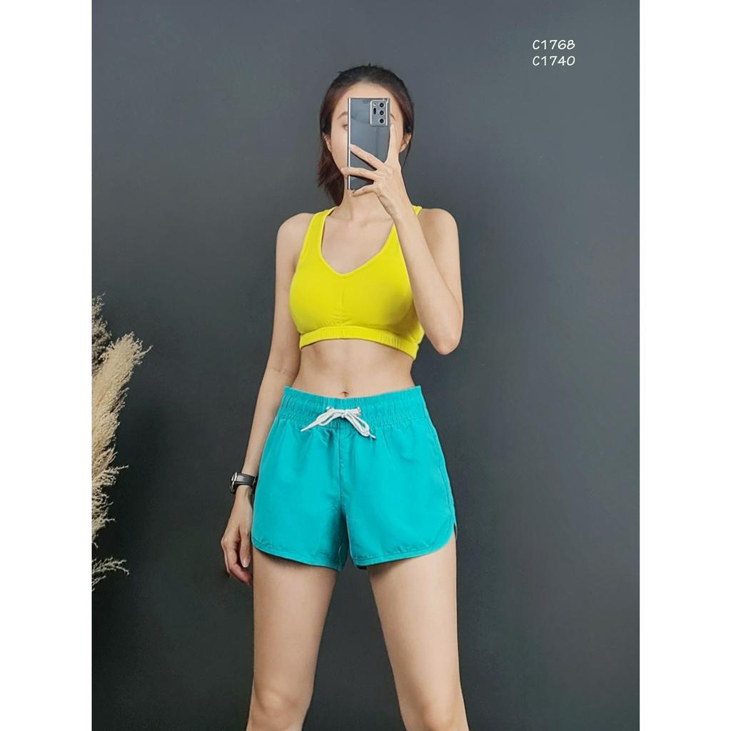 C1768 - Quần short dù G loria jean lưng thun, cột nơ, trơn