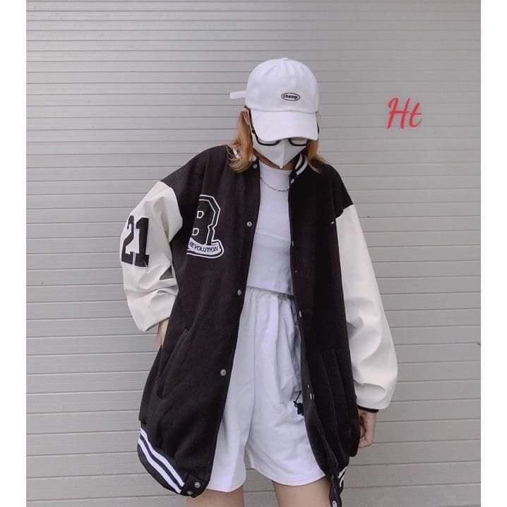 Bomber Nỉ Form Rộng , Áo Khoác Gió Jacket Unisex Nam Nữ B21 Họa Tiết Sắc Nét , Cúc Bấm Xịn Xò | BigBuy360 - bigbuy360.vn