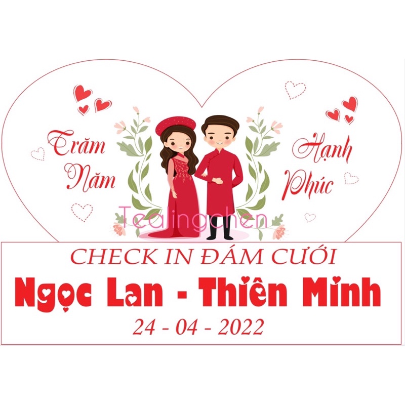 (IN TÊN THEO YÊU CẦU) BẢNG HASHTAG CẦM TAY CHỤP ẢNH ĐÁM CƯỚI CÓ SẴN