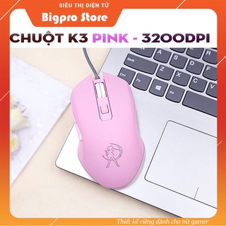 Chuột Gaming K3 Pink LED RGB - Siêu Phẩm dành cho nữ game thủ ( BH 1 năm )