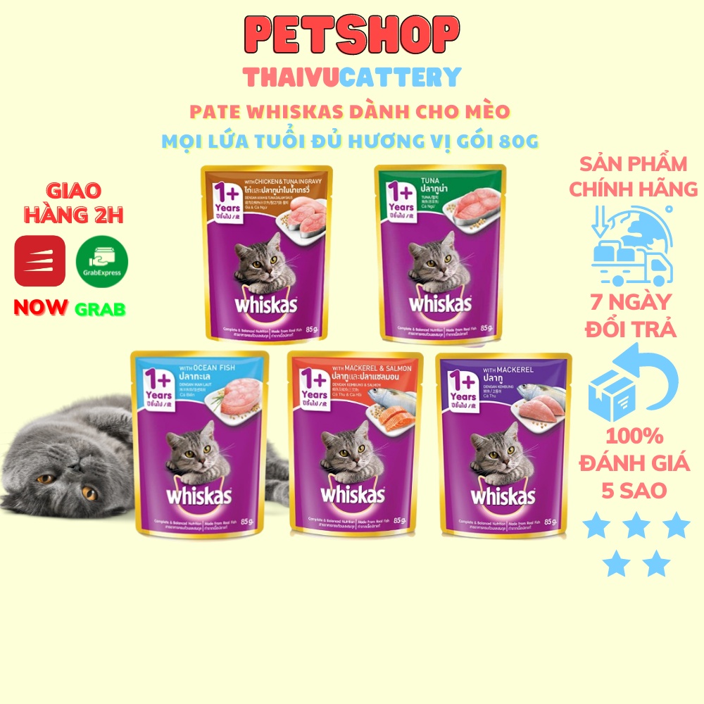 Pate whiskas gà béo ngậy cho mèo lớn hàng nhập công ty chính hãng - Thaivucattery